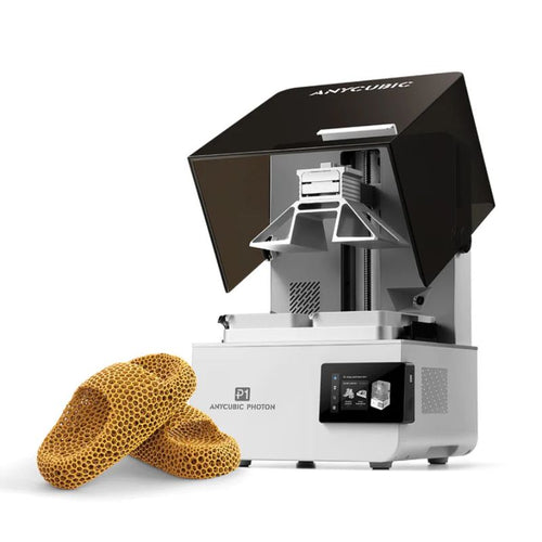 Anycubic 3D printer with a printed object on a white background