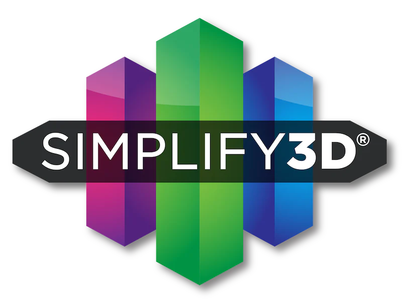 Simplify3D logo with colorful geometric shapes on a white background