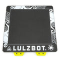 LulzBot 3D printing bed with decorative border on a white background