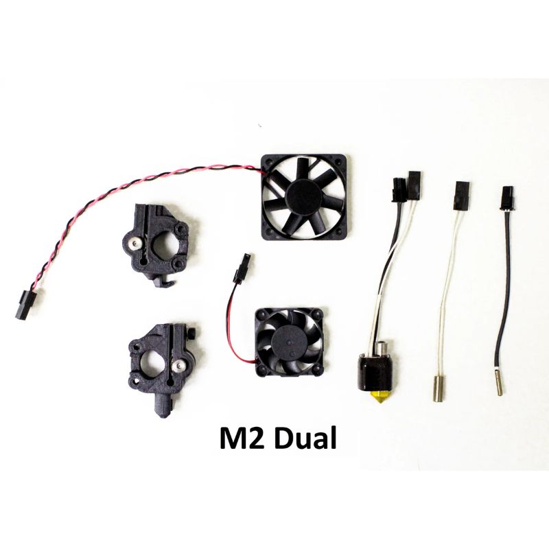 Set of electronic components including fans and connectors on a white background
