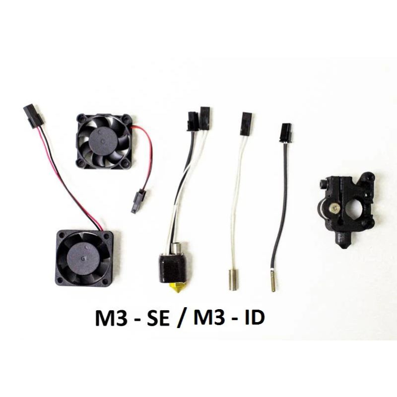 Set of electronic components including fans and connectors on a white background
